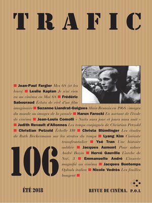 cover image of Trafic N° 106 (Été 2018)